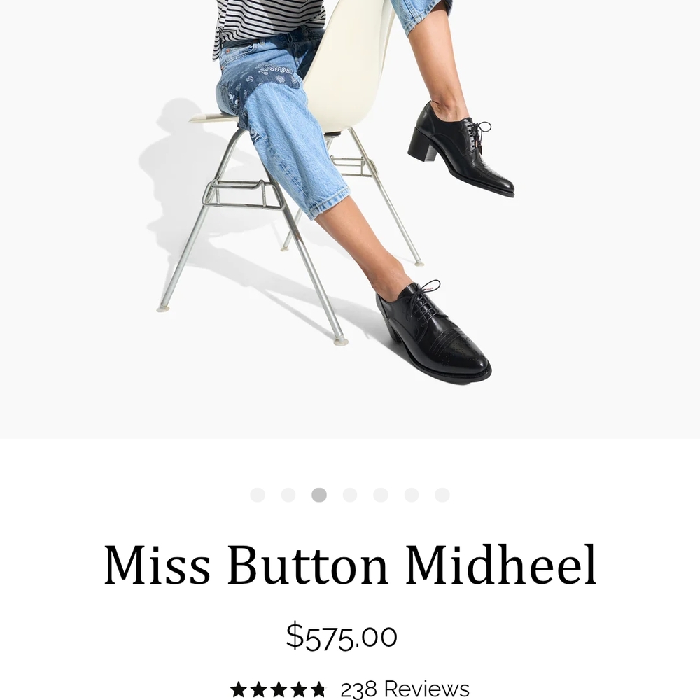 Angela Scott Miss Button Black Midheel Women's Shoes